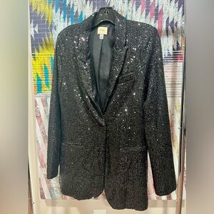 Elie Tahari Black Sequin Jacket